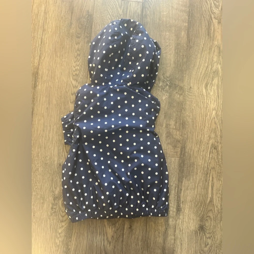 Gap Rain Jacket - Size 4T - Navy Blue with White Polka Dots